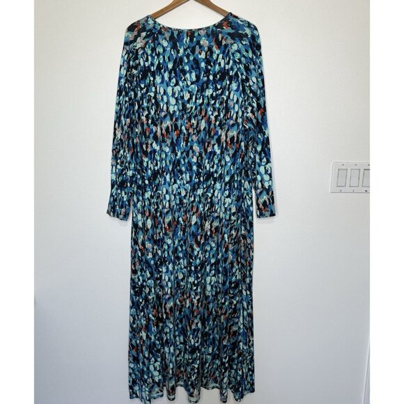 Soft Surroundings Brooke Maxi Dress Size 3X Blue Exotic Aqua Jersey - Picture 5 of 10